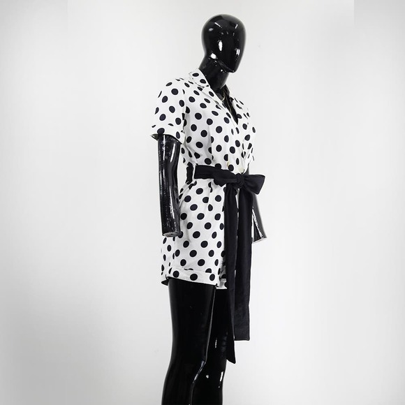 Trendy Topshop Black & White Polka Dot Romper - Picture 2 of 6